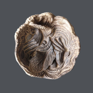 Ellen Ornitz | pf43cx6h25 (Brown pahoehoe lava platter, large with hands)
