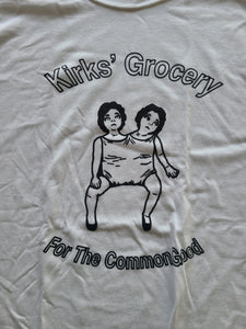 Kirks' Grocery Unisex T-Shirt | Two Headed Doll (Black on White)