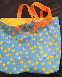 Laurie Girlie Bags | 14"x13" fabric LP Tote Bag Duck