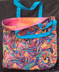Laurie Girlie Bags | 14"x13" fabric LP Tote Bag Psychedelic