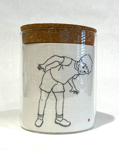 Maggy Rozycki Hiltner | Embroideries in Jars (Bent Boy in Jar)