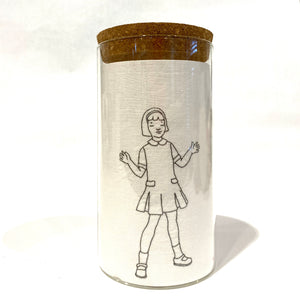 Maggy Rozycki Hiltner | Embroideries in Jars (Little One Receives a Message)