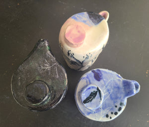 Sandy Dvarishkis Ceramic Vessel with Lid and Short Spout