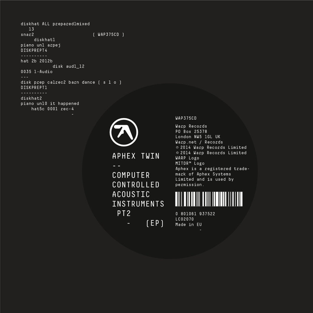 Aphex Twin | Computer Controlled Acoustic Instruments PT2 EP