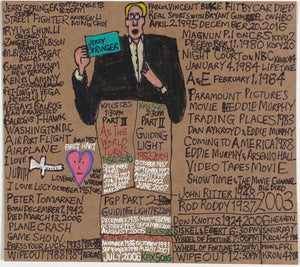 Daniel Green Drawing | Jerry Springer (marker and colored pencil on chipboard)