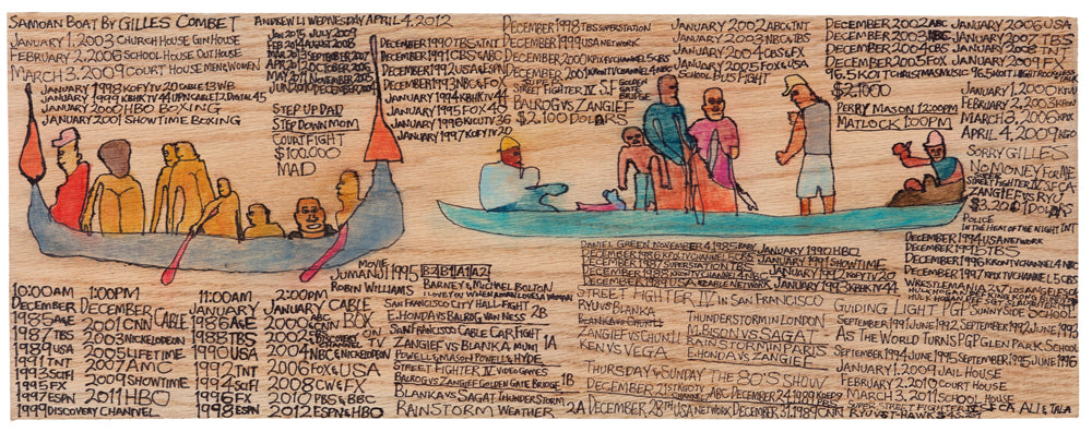 Daniel Green Drawing | Untitled (Samoan Boat) (mixed media on wood)