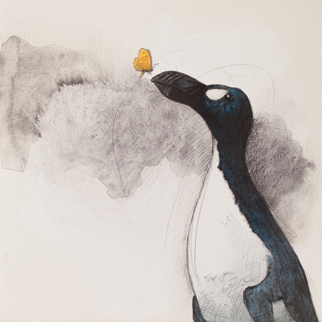 Louis Habeck | Great Auk with Butterfly