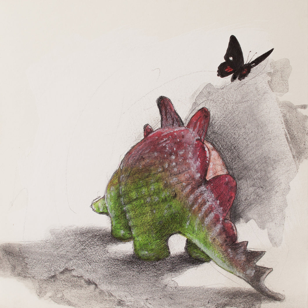 Louis Habeck | Stegosaurus Figurine with Butterfly