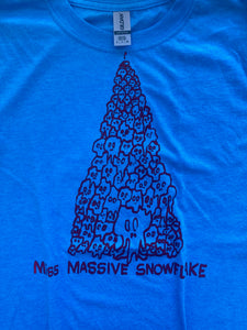 Miss Massive Snowflake Candle Skulls Blue T Shirt