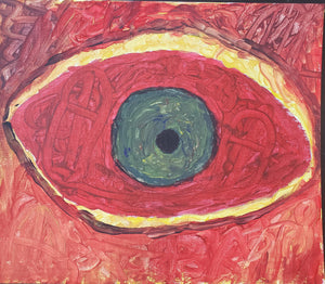 James John Warneke Painting | Behold Earthy Eye on Canvas (Heaven Hell Such Included to Me) Devil Locked Up.