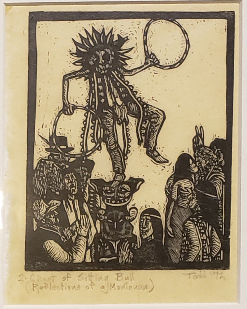 James Todd Print | Ghost of Sitting Bull (Reflections of a Montanan) (wood etching print signed)