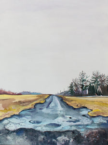 Leah Tinari Painting | Untitled (Road) (gouache on paper)