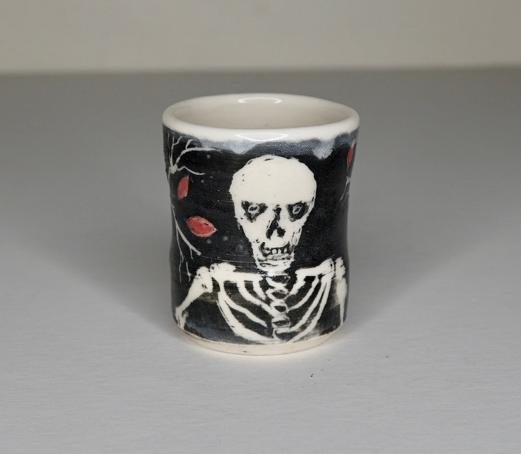 Sandy Dvarishkis Ceramic Shotglass | Red Leaves