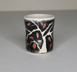 Sandy Dvarishkis Ceramic Shotglass | Red Leaves