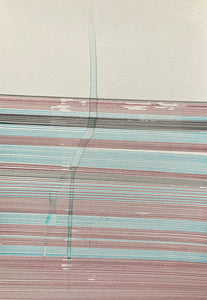 Shane de Leon Drawing | Lines (Aqua Blue) (uniball on watercolor paper)