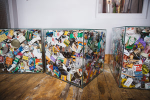 Terry Karson Sculpture | Stumps (post consumer waste under glass 21")